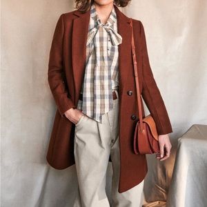 NWT Sézane Johnson Coat in Mocha Sz 6
